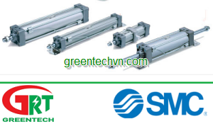 Pneumatic cylinder / double-acting / double-rod / adjustable