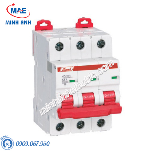 MCB 3P 63A 10kA - Model HDB9H633C63