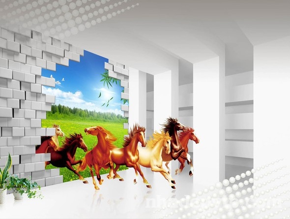 Tranh gạch 5D mã đáo thành công mang lại tài lộc may mắn cho gia chủ