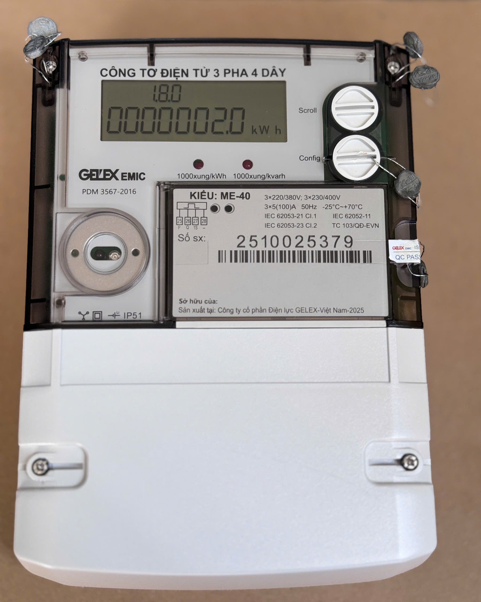 ME-40-5(100)A - Công Tơ Điện Tử 3 Pha TrựcTiếp