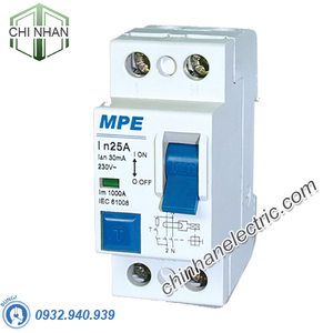 RCCB 2P 63A 30mA/100mA (Cầu Dao Chống Giật) - MEL30/263 - MPE