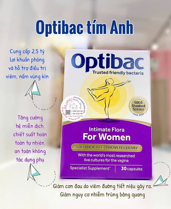 Men vi sinh Optibac Probiotics Tím 30 viên 🇬🇧 - dành cho phụ nữ