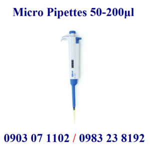 Pipet 1 kênh điều chỉnh thể tích dải 50-200 microlit