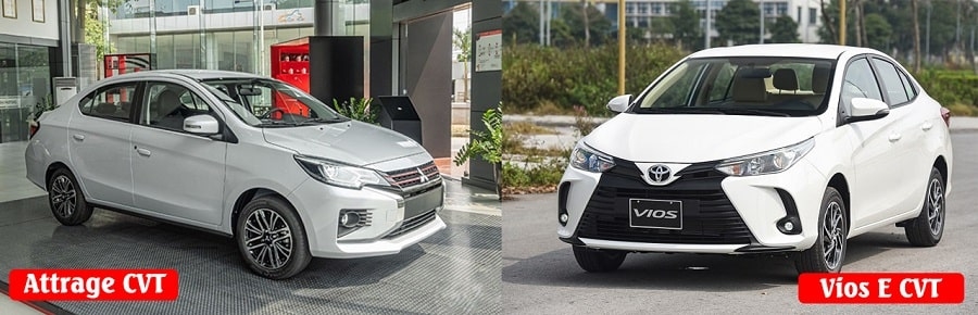 Mitsubishi Attrage bản Premium và Toyota Vios bản E số tự động