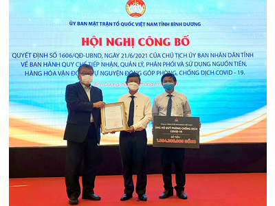 MITSUBISHI MOTORS VIỆT NAM TRAO TẶNG XE BÁN TẢI TRITON VÀ TIỀN MẶT CHO ỦY BAN MẶT TRẬN TỔ QUỐC VIỆT NAM TỈNH BÌNH DƯƠNG ĐỂ HỖ TRỢ TRONG CÔNG TÁC PHÒNG CHỐNG DỊCH COVID-19