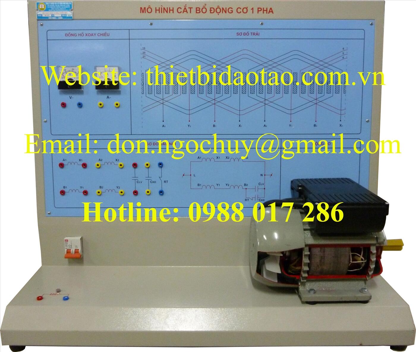 Mô hình mô phỏng sự cố trên máy điện xoay chiều.
