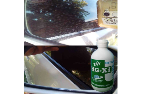 Tẩy ố mốc đốm nước nước khô trên gương kính xe HG X1 HARDWATER STAIN REMOVER for Car 250 ML