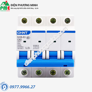 Cầu dao tự động MCB Chint NXB-63 (1,2,3,4,5,6,50,63A) 6KA 4P