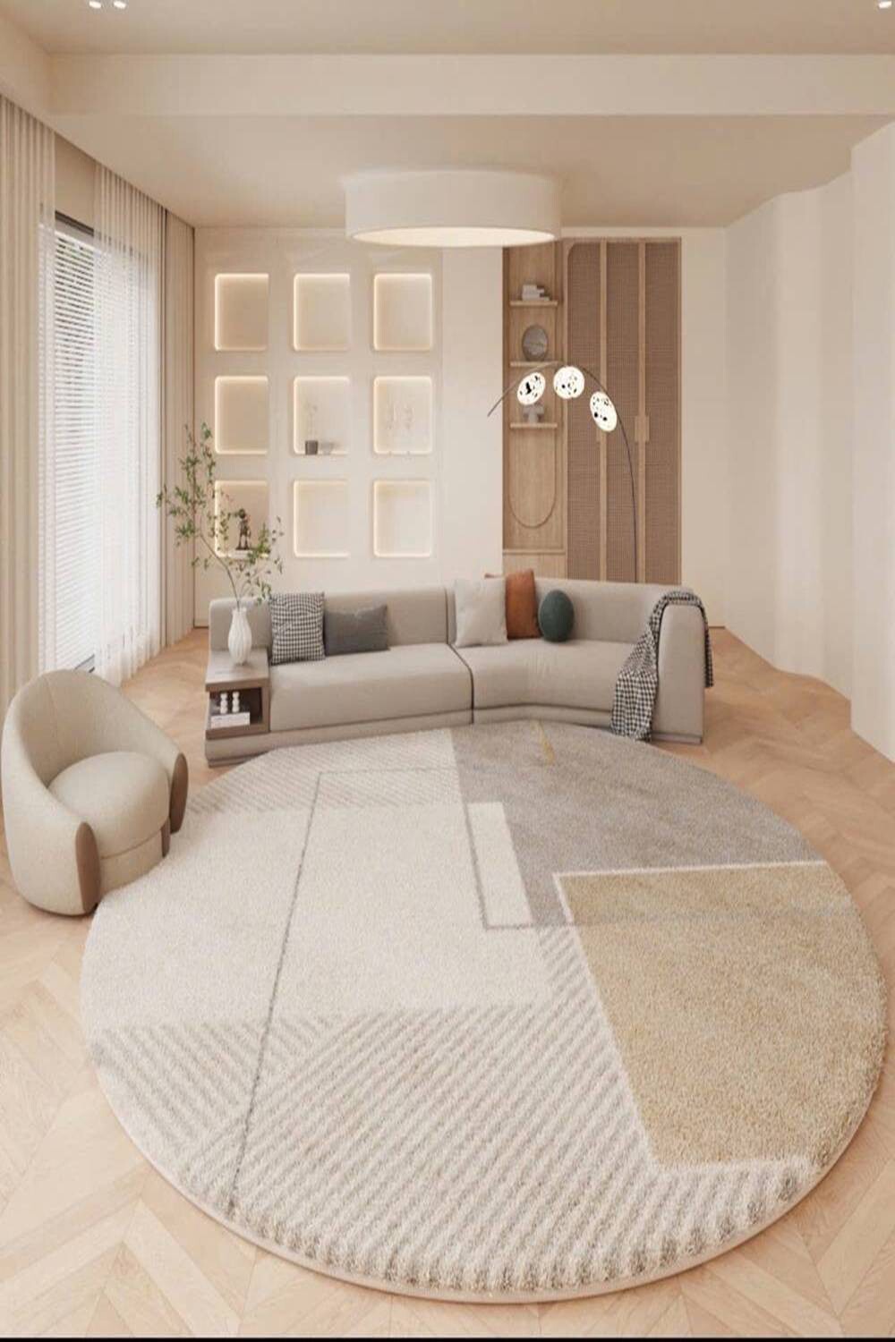 Thảm tròn lông cừu MODEL001