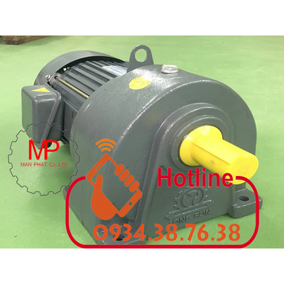 Motor giảm tốc 3hp kiểu lắp chân đế nhập khẩu đài loan Dòng điện 3pha 380v 50hz, cốt dương