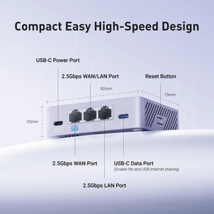 GL.iNet Brume 3 (GL-MT5000) High-Speed Wired VPN Security Gateway Up to 1100 Mbps, 3× 2.5G Multi-WAN, DPI Security, VPN