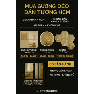 Mua gương dẻo dán tường TP.HCM: tư vấn và giao lắp