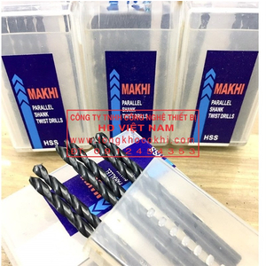 Mũi khoan inox Makhi phi 1.0mm đến 7.0mm, chuyên khoan sắt, thép, inox sắc bén, độ bền cao