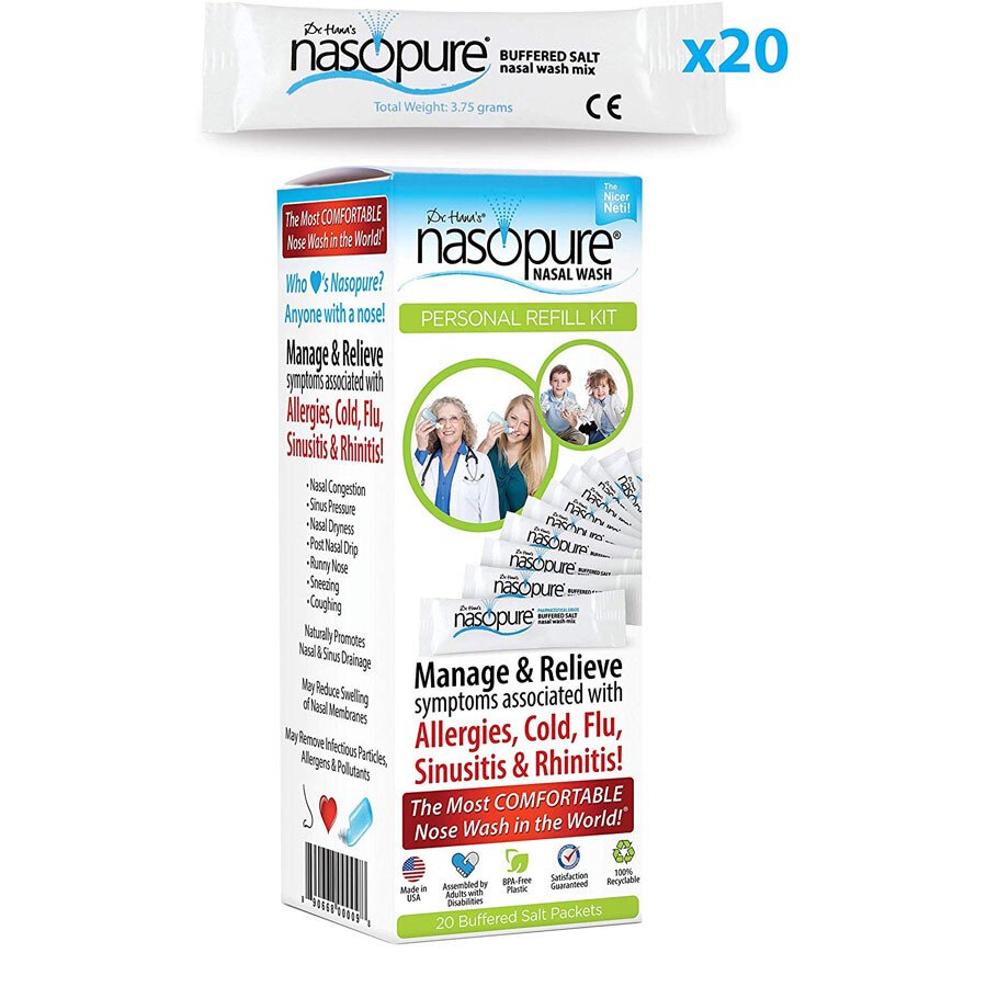 Muối rửa mũi, xoang Nasopure Personal Refill Kit 3.75 gr (20 gói)