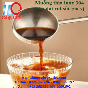 Muỗng thìa inox 304 cán dài rót sốt – gia vị