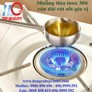 Muỗng thìa inox 304 cán dài rót sốt – gia vị