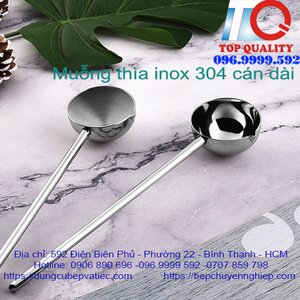 Muỗng thìa inox 304 cán dài rót sốt-gia vị