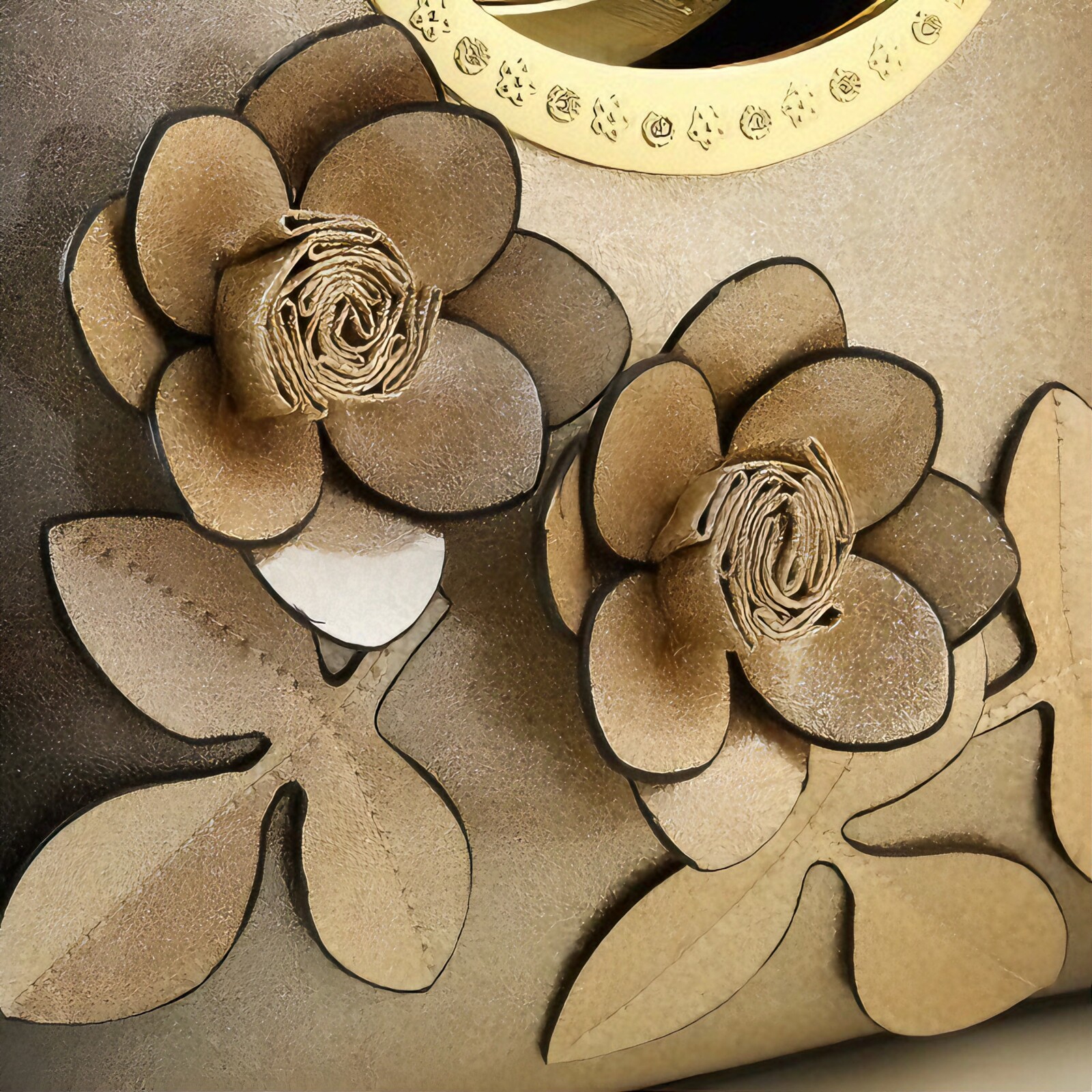 TÚI NỮ DA BÓNG DECO HOA NỔI MUSHIHAN 2323 CHÍNH HÃNG