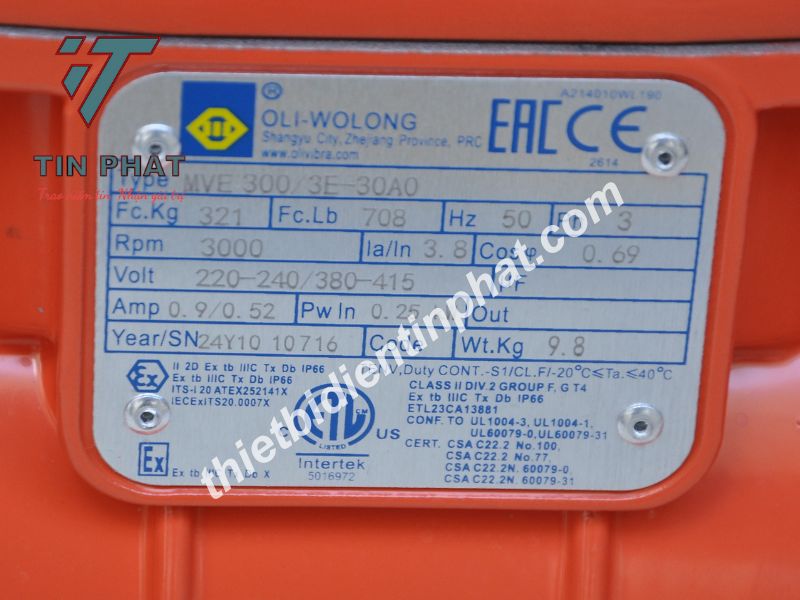 ĐỘNG CƠ RUNG OLI MVE300/3E-30A0 0.25kW