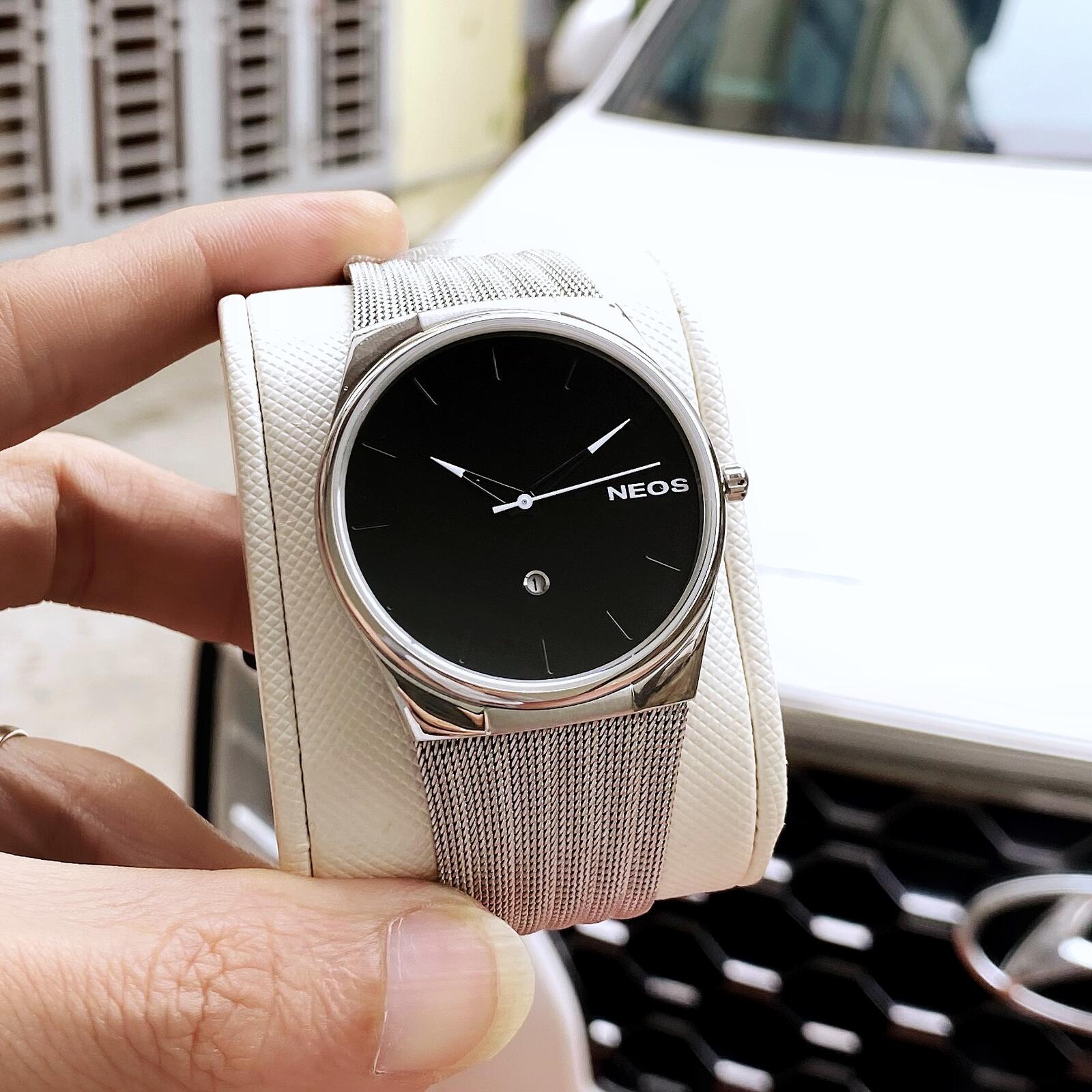 Đồng hồ Neos N-40713M Dây Thép dạng lưới