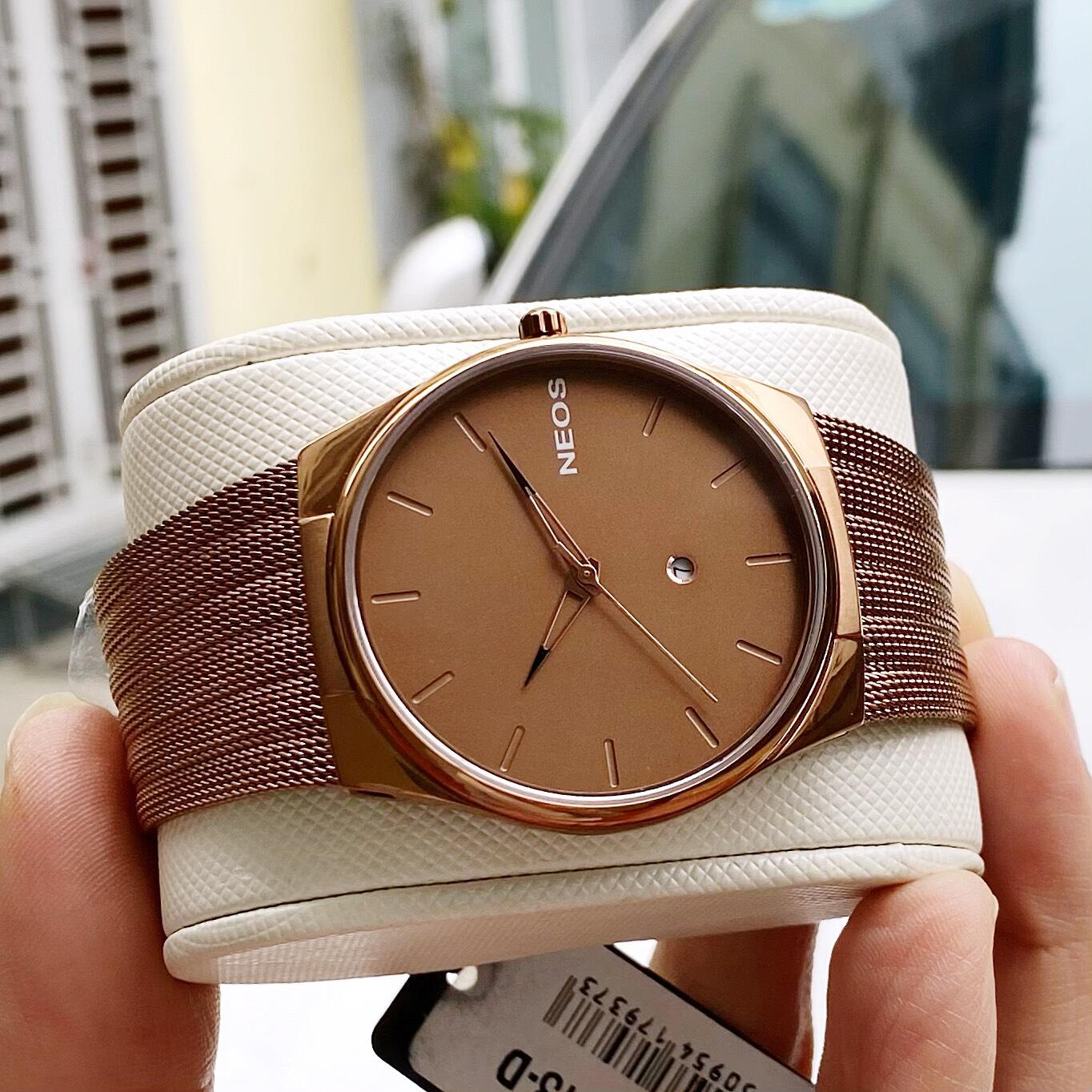 Đồng hồ Neos N-40713M Dây Thép dạng lưới