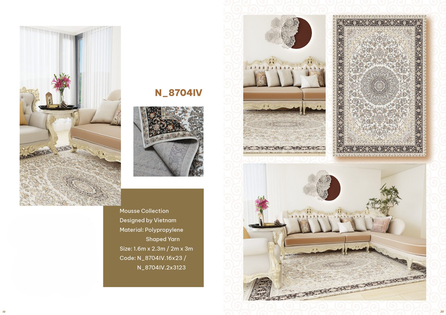 THẢM DỆT CỔ ĐIỂN CAO CẤP- GO-MOUSSE N_8704IV