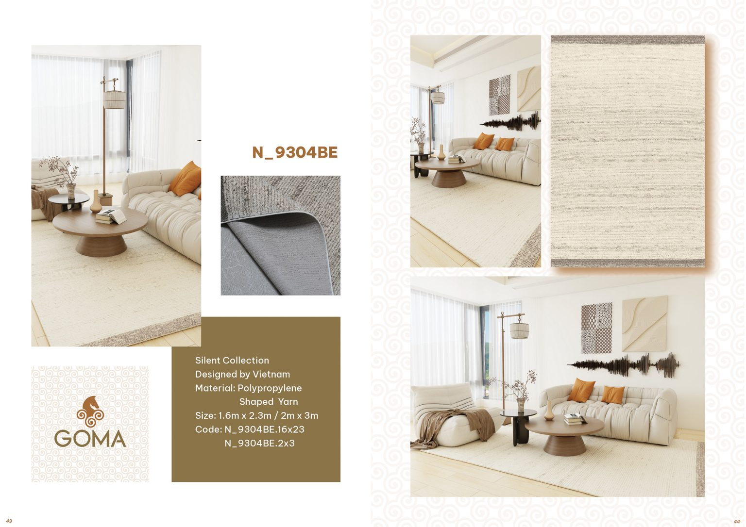 THẢM DỆT HIỆN ĐẠI CAO CẤP- GO-SILENT-N-9304BE