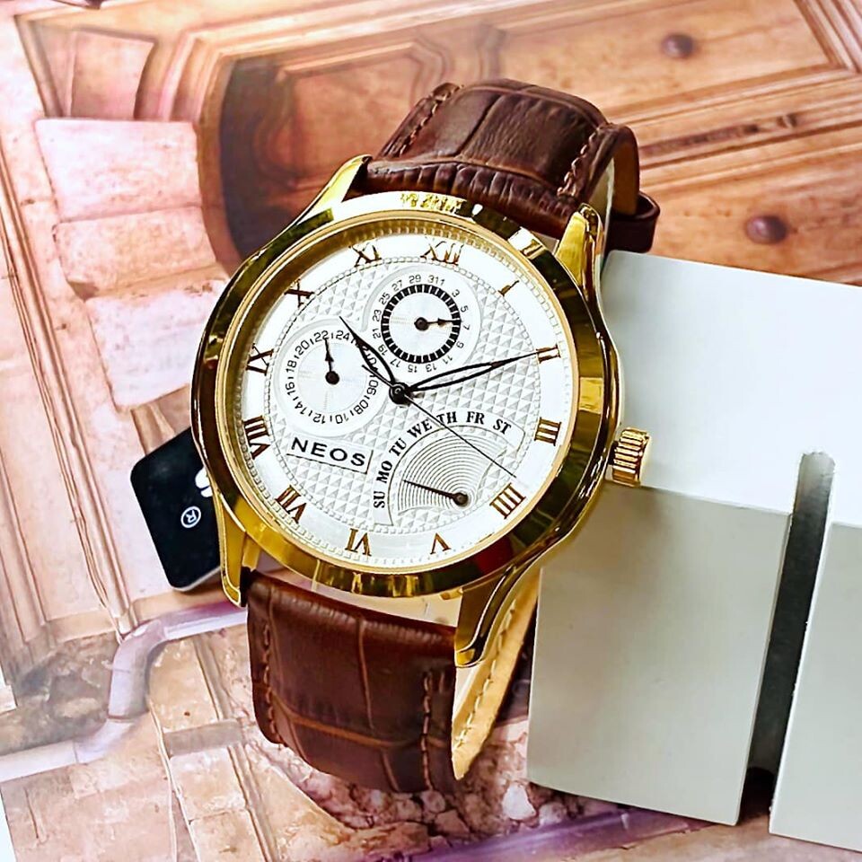 ĐỒNG HỒ NEOS DÂY DA N-30724M 5 KIM