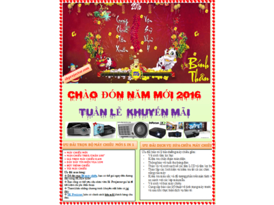 Khuyến mãi máy chiếu nhân nhịp Chào đón năm mới 2016