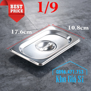 Nắp khay inox 1/9 kích thước 17.6cm x 10.8cm