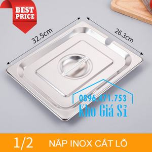 Nắp khay inox GN cắt lỗ để vá muỗng thìa các loại
