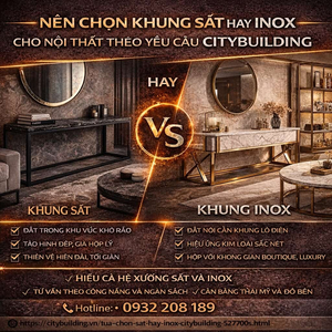NÊN CHỌN KHUNG SẮT HAY INOX CHO NỘI THẤT THEO YÊU CẦU CITYBUILDING