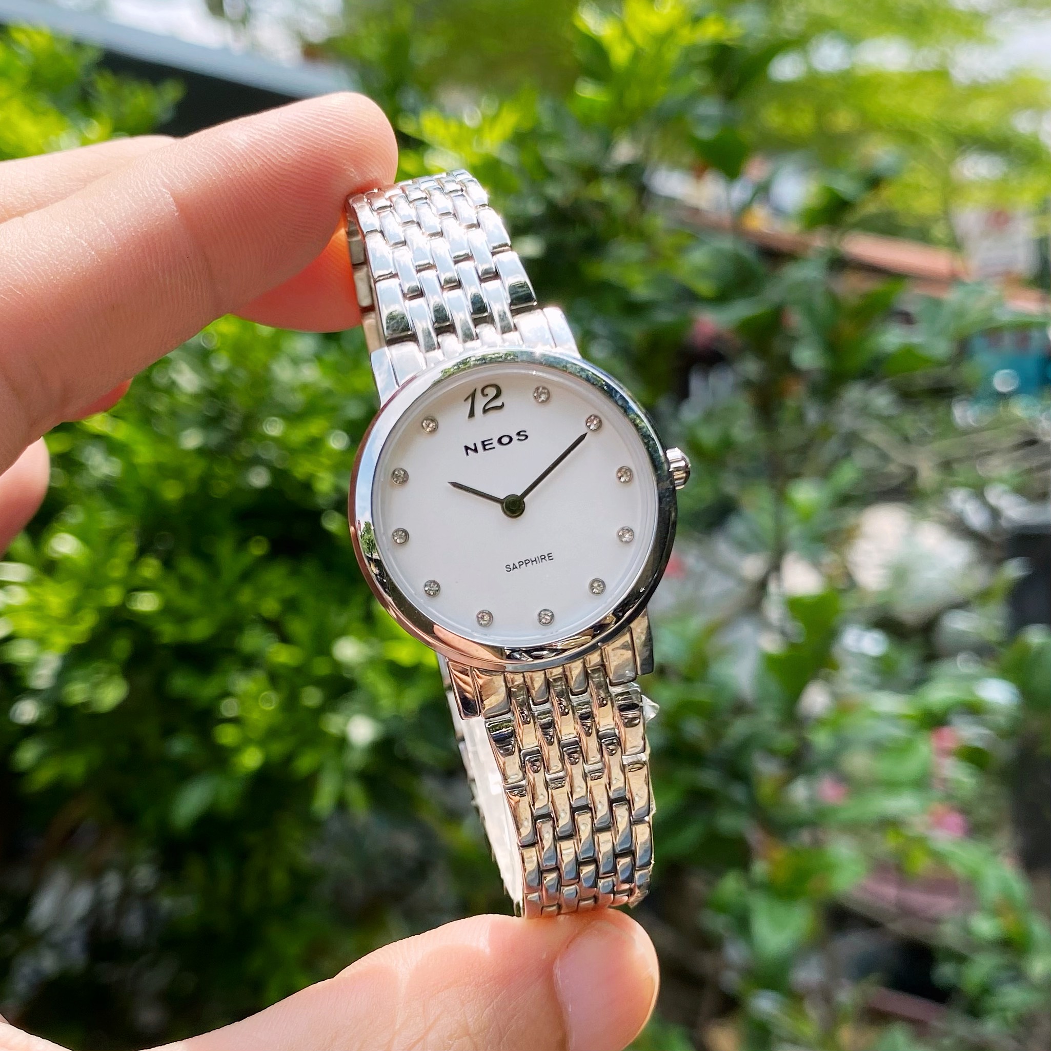 Đồng hồ Đôi Neos N-40577A Dây Thép Trắng