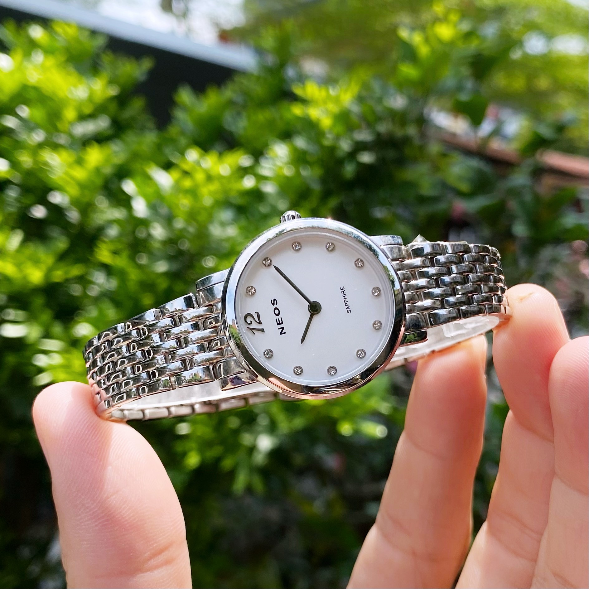 Đồng hồ Đôi Neos N-40577A Dây Thép Trắng