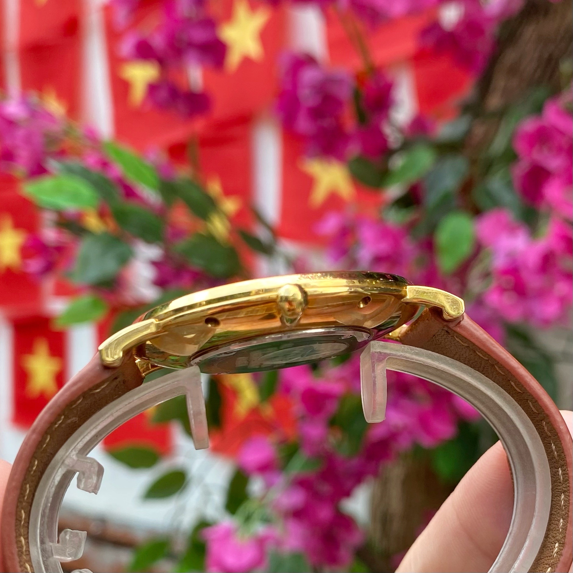 NEOS N-40677M: Đồng Hồ Nam Mặt Rồng Phong Thủy, Vỏ Vàng