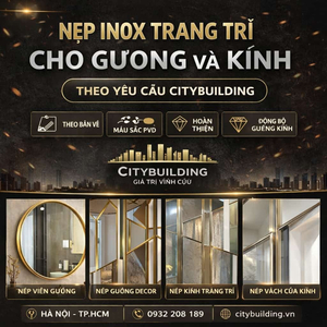 NẸP INOX TRANG TRÍ CHO GƯƠNG VÀ KÍNH THEO YÊU CẦU CITYBUILDING