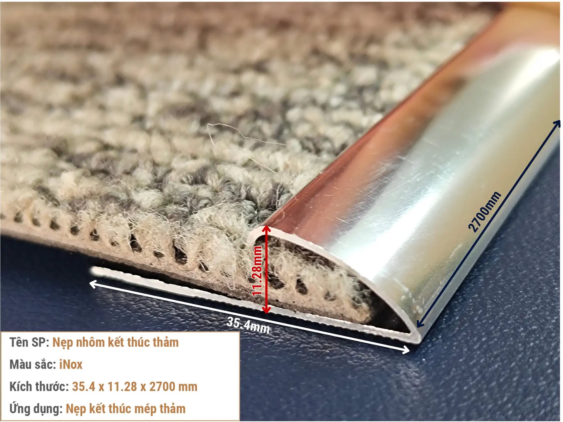 Nẹp kết thúc thảm+ CỐ ĐINH THẢM