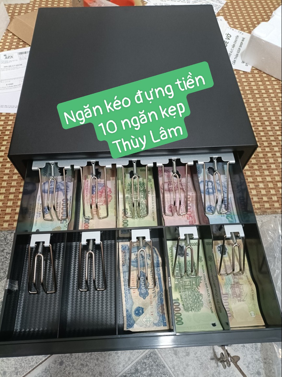 Ngăn kéo đựng tiền 10 ngăn kẹp RoCo RC-409