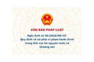 NGHỊ ĐỊNH SỐ 36/2020/NĐ-CP QUY ĐỊNH VỀ XỬ PHẠT VI PHẠM HÀNH CHÍNH TRONG LĨNH VỰC TÀI NGUYÊN NƯỚC VÀ KHOÁNG SẢN
