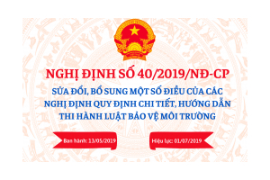NGHỊ ĐỊNH SỐ 40/2019/NĐ SỬA ĐỔI, BỔ SUNG MỘT SỐ ĐIỀU CỦA CÁC NGHỊ ĐỊNH QUY ĐỊNH CHI TIẾT, HƯỚNG DẪN THI HÀNH LUẬT BẢO VỆ MÔI TRƯỜNG