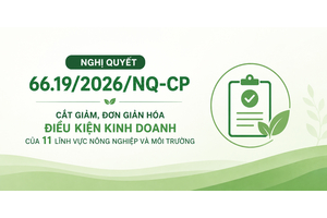 Nghị quyết số 66.19/2026/NQ-CP cắt giảm, đơn giản hóa điều kiện kinh doanh của 11 lĩnh vực nông nghiệp và môi trường