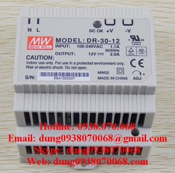 Nguồn MEAN WELL DR-30-5, DR-30-12, DR-30-15, DR-30-24