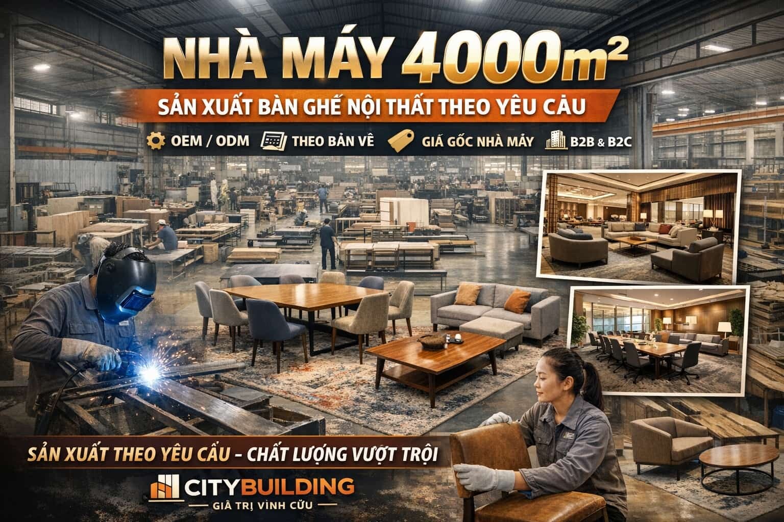📍 BÀN GHẾ NỘI THẤT CITYBUILDING