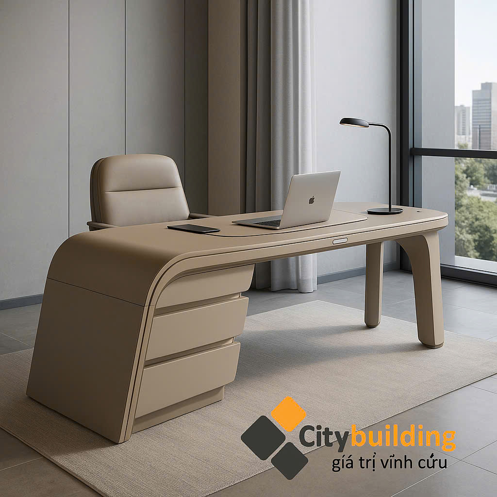 💎 NHÀ MÁY SẢN XUẤT BÀN GIÁM ĐỐC GỖ MDF CHỐNG ẨM – GIÁ GỐC THƯƠNG HIỆU CITYBUILDING