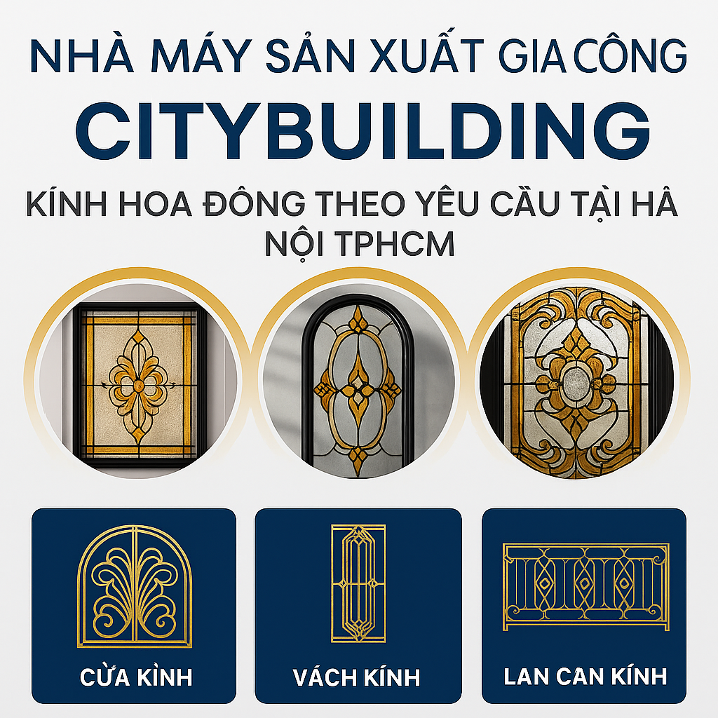 ✨ Citybuilding – nhà máy sản xuất & gia công kính hoa đồng theo yêu cầu hàng đầu tại Hà Nội & TP.HCM. Thiết kế sang trọng, kỹ thuật chuẩn xuất khẩu, phù hợp cửa kính, vách ngăn, lan can, mặt dựng, nhà ở cao cấp.