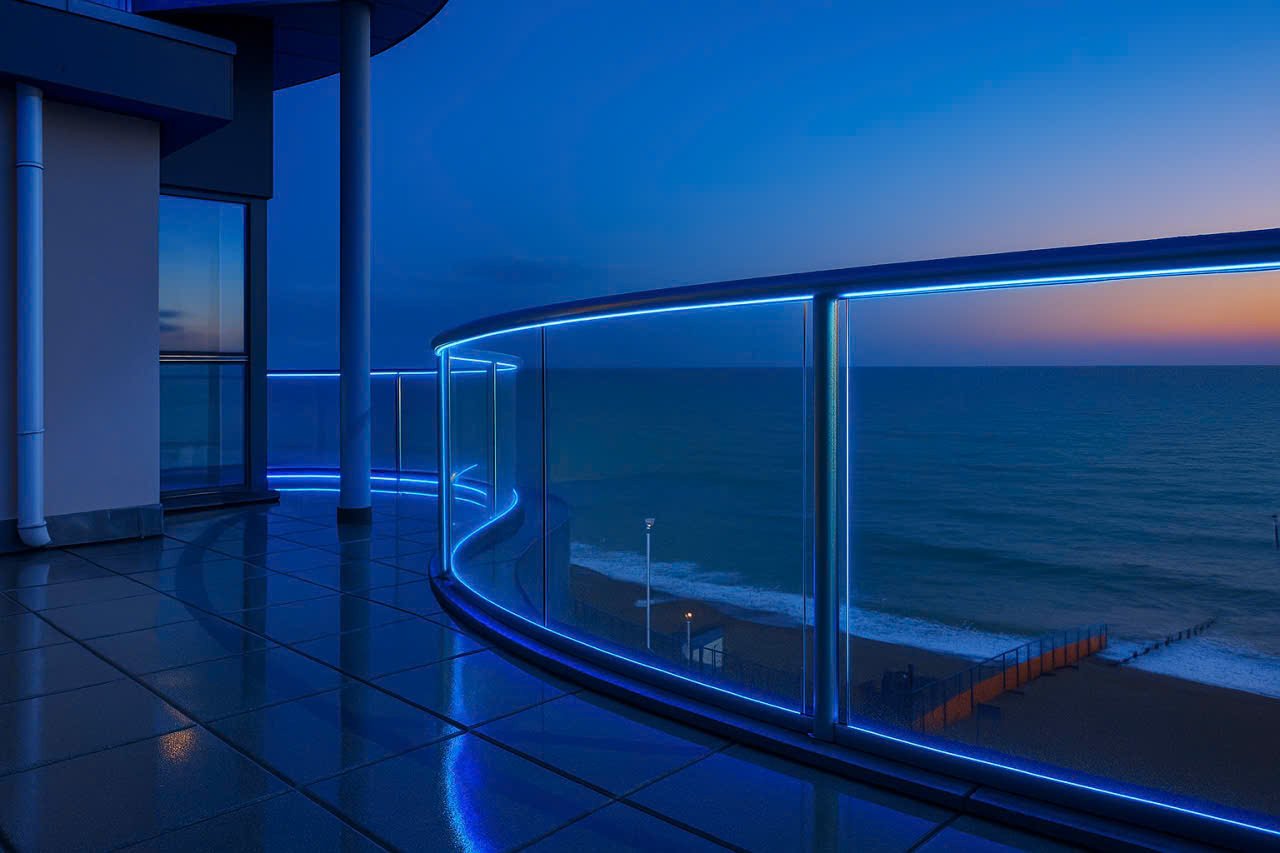 🔖 LAN CAN KÍNH CONG ĐÈN LED XANH BIỂN CAO CẤP CITYBUILDING | THI CÔNG TINH XẢO – CHUẨN NGHỆ THUẬT