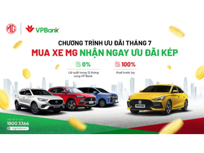 NHẬN NGAY ƯU ĐÃI KÉP ĐẾN 110 TRIỆU ĐỒNG KHI MUA XE MG CHO MÙA HÈ SÔI ĐỘNG