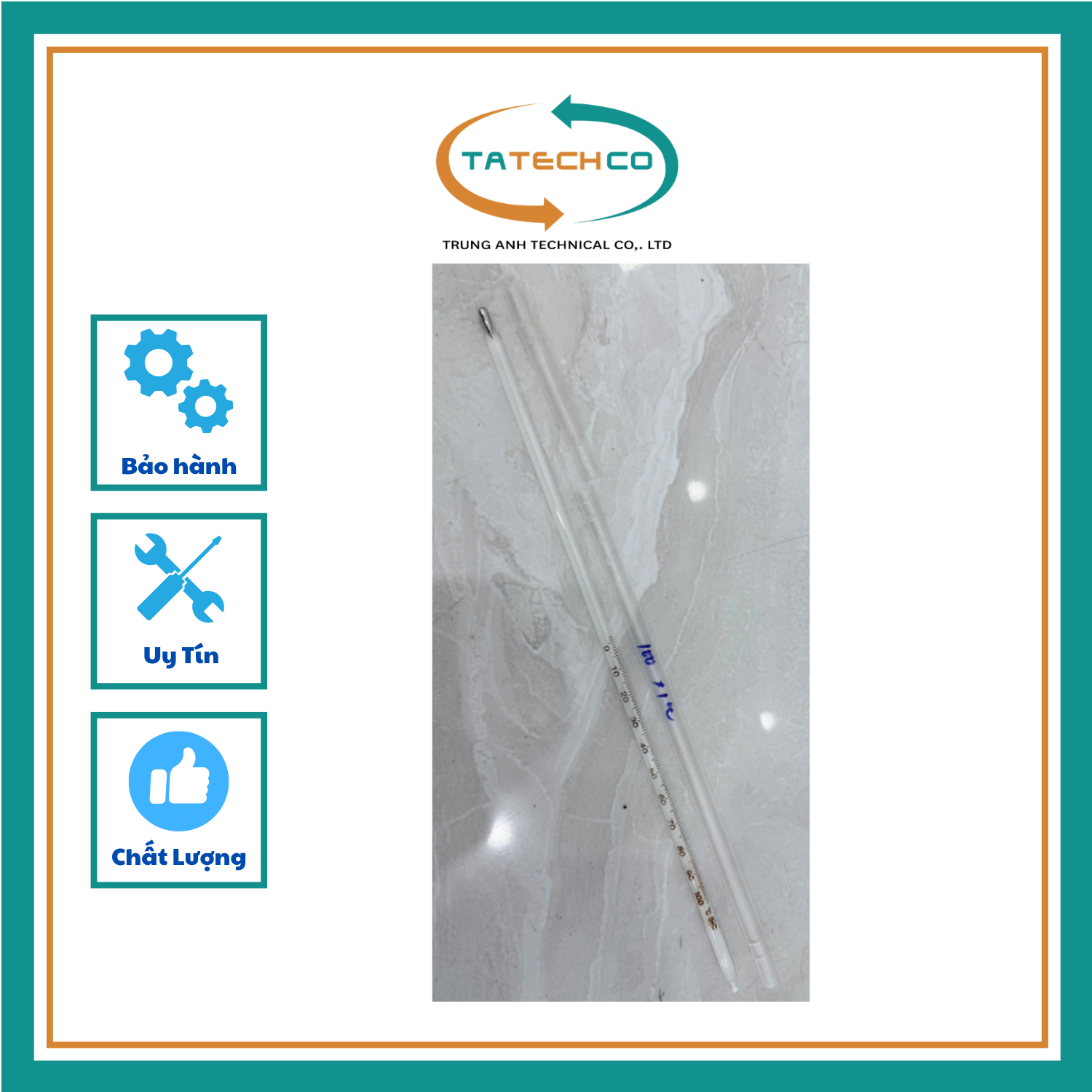 Nhiệt kế thủy ngân Dải đo: 0-100 độ C