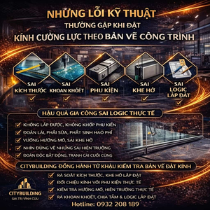 NHỮNG LỖI KỸ THUẬT THƯỜNG GẶP KHI ĐẶT KÍNH CƯỜNG LỰC THEO BẢN VẼ CÔNG TRÌNH