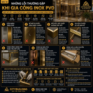 NHỮNG LỖI THƯỜNG GẶP KHI GIA CÔNG INOX PVD